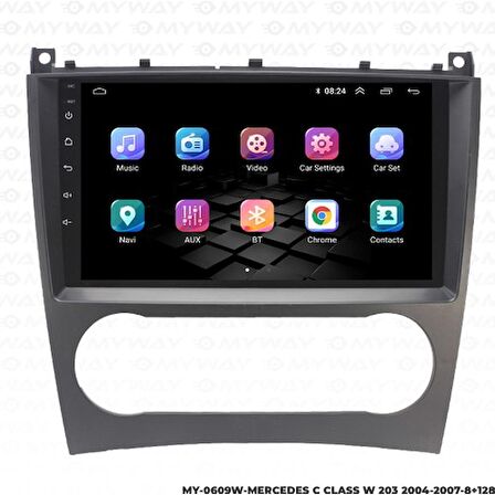 Araç Multimedya Myway Mercedes C Class C180 (W203-W209) Android 4Gb Ram + 64Gb Hdd Carplay Navigasyon Ekran MYW