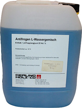 Gerling Holz & Co Antifrogen L-Wassergemisch Soğutma Sıvısı | 10 Litre | %25 Propilen Glikol Bazlı Koruyucu Karışım