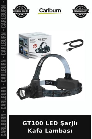 GT100 LED Şarjlı Kafa Lambası Aydınlatma Ekipmanı Yedek Işık Güçlü Fener
