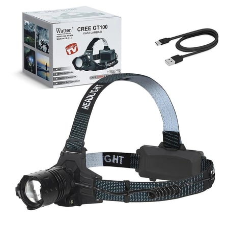 GT100 LED Şarjlı Kafa Lambası Aydınlatma Ekipmanı Yedek Işık Güçlü Fener