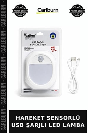 HAREKET SENSÖRLÜ USB ŞARJLI LED LAMBA Pratik Işık Yatak Odası Lambası