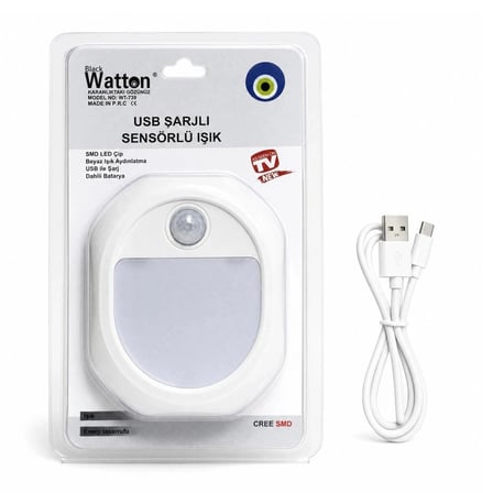 HAREKET SENSÖRLÜ USB ŞARJLI LED LAMBA Pratik Işık Yatak Odası Lambası