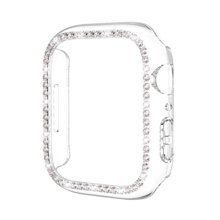 Apple Watch 7 45mm Saat Ekran Kasa Koruyucu Taşlı Lüxry ZRGard-05