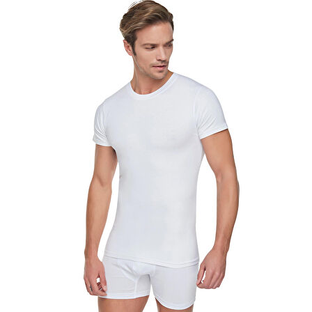 Tutku 6 Adet Beyaz Sıfır Yaka Atlet