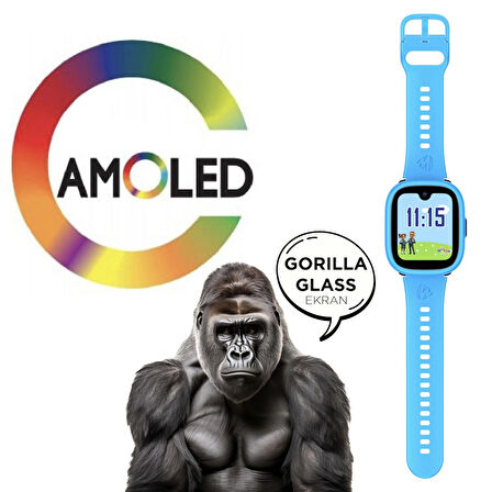 Wiky Watch 5 Plus Çocuk Akıllı Saat - Görüntülü Arama, Gps, Sos, Sağlık Takibi, Güvenli Alan Mavi