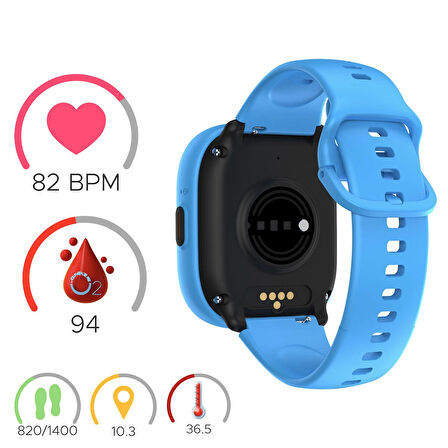 Wiky Watch 5 Plus Çocuk Akıllı Saat - Görüntülü Arama, Gps, Sos, Sağlık Takibi, Güvenli Alan Mavi