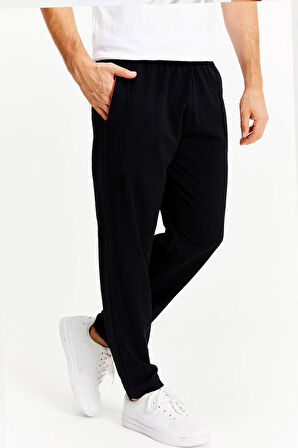  Siyah Düz Paça Eşofman Altı