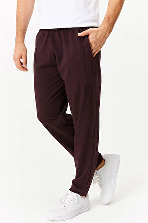 Koyu Gül Kurusu Düz Paça Eşofman Altı