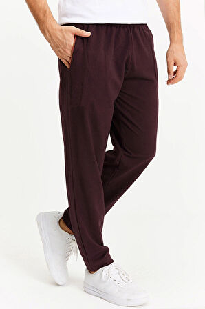 Koyu Gül Kurusu Düz Paça Eşofman Altı