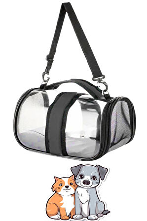 Flybag Kedi Köpek Kuş Seyahat Taşıma Çantası Şeffaf Omuz Askılıklı Evcil Hayan Çantası