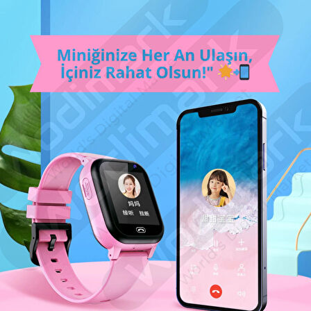 Wodimark Çocuk Akıllı Saat Sim Kartlı, Konum Takip, Kamera, Gizli Dinleme, SOS Acil Arama ve Telefon Görüşmesi Özellikli Kız Erkek Çocuk Saati