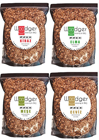 Fümeleme Ve Tütsüleme Talaşı Barbekü Mangal Talaşı 4'lü Set (kiraz-elma-meşe-ceviz)