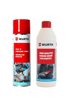 Würth Deri Besleyici Bakım Kremi + Araç İçi Temizleme Spreyi 500ml