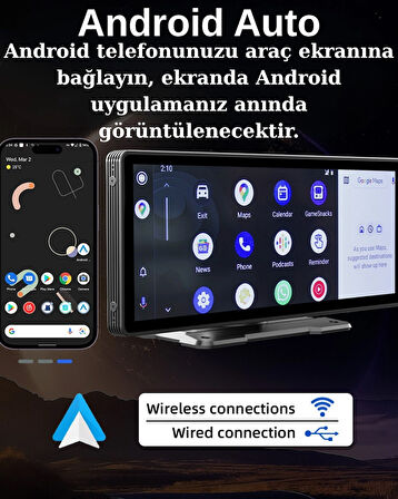  Kablosuz Apple CarPlay & Android Auto Destekli 10,26" Araç Multimedya Ekranı