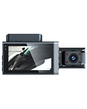 Full HD 1080P 3 Lensli WiFi Destekli Araç Kamerası + Geri Görüş DVR