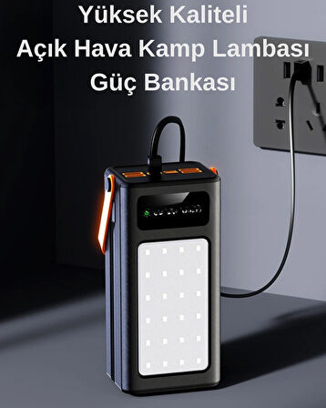  50.000 mAh Solar Powerbank | Güneş Enerjili Taşınabilir Şarj Cihazı | 4 USB Çıkışlı & LED Işıklı