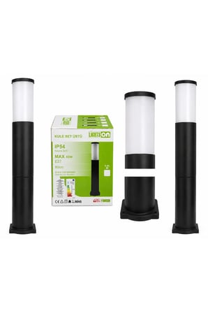 Ayarlanabilir 60-80 cm IP54 E27 Bahçe Aydınlatma Direği Kule Set Üstü Armatür Siyah
