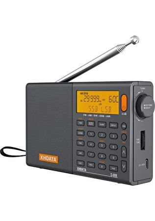 XHDATA D-808 Taşınabilir Dijital Radyo Fm Stereo/sw/mw/lw Ssb Rds Hava Bandı LCD Ekranlı