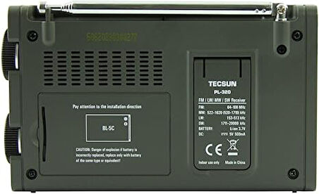 TECSUN PL-320 FM/AM/SW/WM/Tam Bant Radyo DSP Alıcısı FM Stereo Taşınabilir Radyo TECSUN PL320
