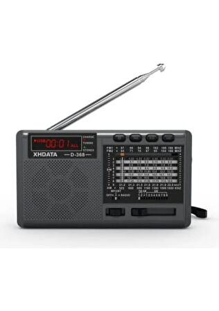 XHDATA D368 Kısa Dalga Am Fm 12 Bant Dsp Stereo Taşınabilir Radyo Mp3 Çalar Şarj Edilebilir