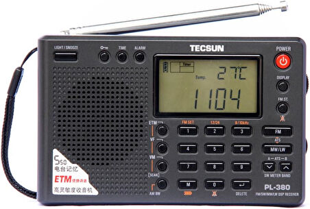 Tecsun Radio Pl-380 Dsp Fm Am Stereo World Band Receiver,small Size Radio