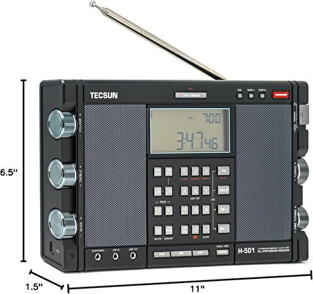 Tecsun H501 Dijital Dünya Bandı Am/fm Kısa Dalga Uzun Dalga Radyo