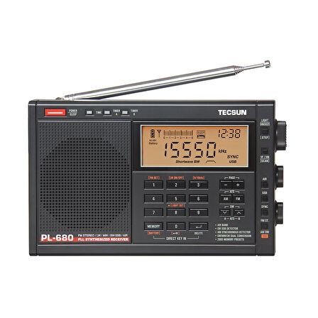 Tecsun PL-680 Radyo FM Dijital Ayarlama Tam Bant FM/MW/SBB/PLL SENTEZLİ Stereo Radyo Alıcısı Taşınabilir Hoparlör Otomatik uyku