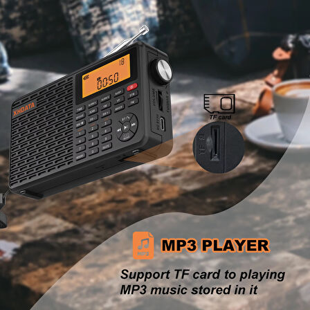 XHDATA D-109 radyo FM AM SW Full tam bant taşınabilir radyolar Bluetooth uyumlu dijital radyo alıcısı destek TF kart MP3 çalar