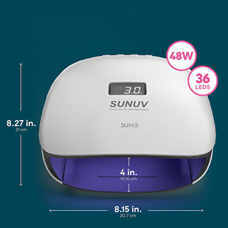 SUNUV Sun4 Manikür Tırnak Kurutucu UV Led Lamba Beyaz 48w