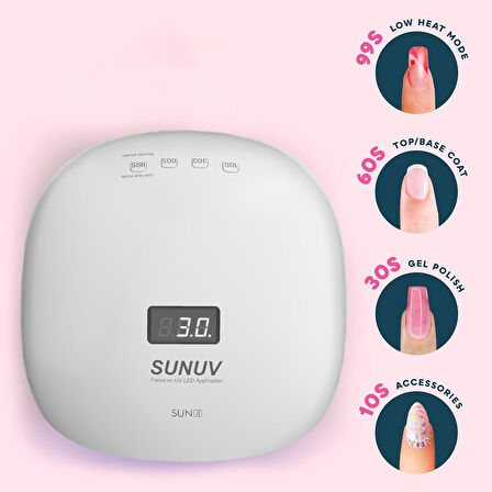 SUNUV Sun4 Manikür Tırnak Kurutucu UV Led Lamba Beyaz 48w