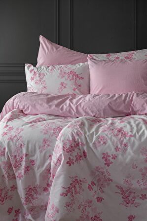 Leruum London Sevilla Çiçekli Pamuk Çift Kişilik Nevresim Takımı