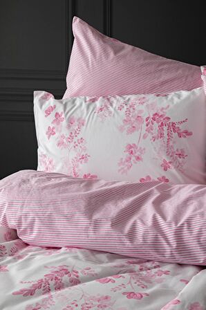 Leruum London Sevilla Çiçekli Pamuk Çift Kişilik Nevresim Takımı