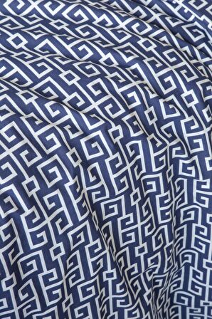 Leruum London Geometrik Yunan Geometrik Pamuk Çift Kişilik Nevresim Takımı