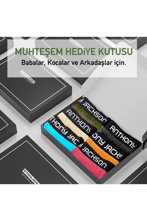Likralı 6'lı Kutu Premium Boxer Santino 447 B
