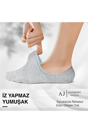 10 Çift Kutulu BAMBU Premium  Unisex Dikişsiz Görünmez Kaymaz Slikonlu Babet Çorap Brook