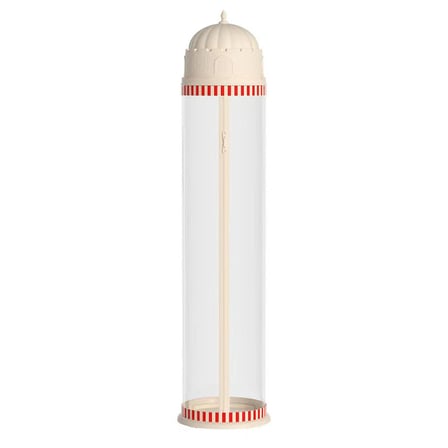 Peluş Oyuncak Saklama Tüpü, Fermuarlı, Tekerleksiz, Şeffaf Silindir Organizatör, (164 cm Krem, Sirk Çadırı)
