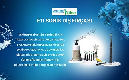 Fairywill E11 Sonic Şarj Edilebilir Diş Fırçası 5 Farklı Temizleme Modu + 8 Yedek Başlıklı Seyahat Kiti