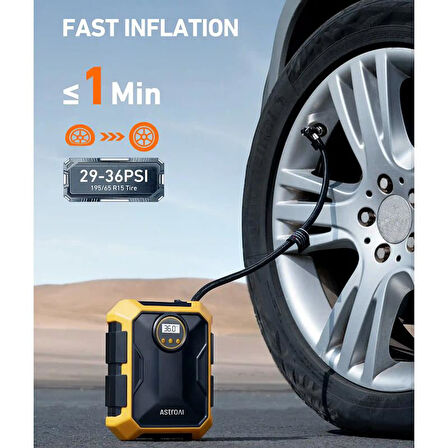 Astroai Otomatik Lastik Sisirme Pompasi Isikli 100PSI CZK-3674