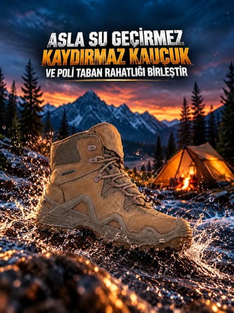 Günlük Erkek Bej Hakiki Deri Bot Bağcıklı Tırtık Kaymaz Taban Outdoor Ayakkabı X03