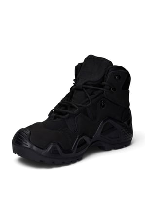 Günlük Erkek Siyah Hakiki Deri Bot Bağcıklı Tırtık Kaymaz Taban Outdoor Ayakkabı X03