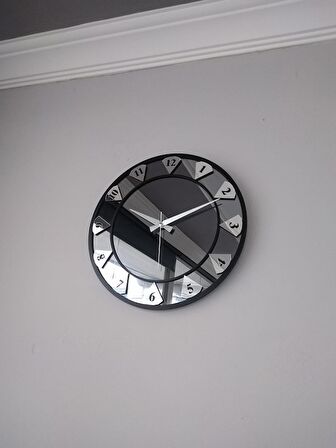 GERÇEK AYNALI DEKORATİF DUVAR SAATİ 40 CM
