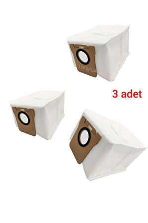 Xiaomi BHR6068EU X10 robot vacuum uyumlu yedek parça çöp torbası 3 adet büyük boy