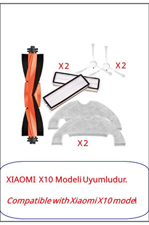 X I A O M I X10 Robot süpürge modeli ile uyumlu yedek parça Fırça seti