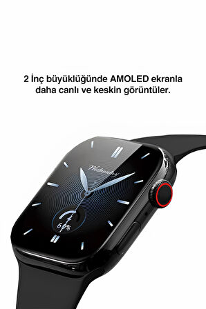X10 Akıllı Saat - Amoled, 2.05 inç, Telefonla Görüşme, Tansiyon, Kulaklık Bağlantısı, 2025