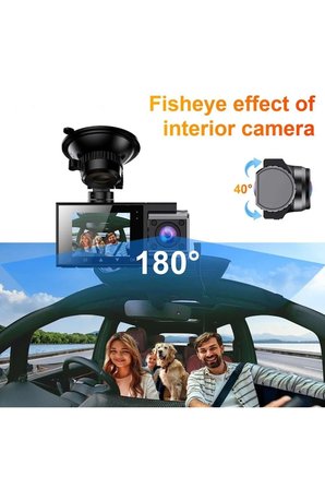 Araç İçi Kamera 2K Ultra HD Net Görüş 180° - Sony Lens, CMOS Sensör Gece Görüşlü Araç Kamerası