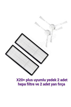 Xiaomi X20+ plus uyumlu yan fırça yer fırçası ve hepa filtre
