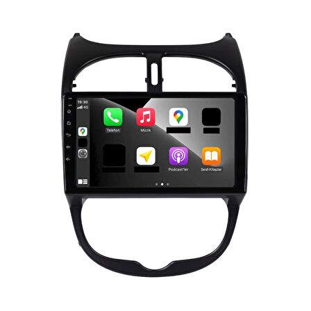 Peugeot 206 Android Multimedya Sistemi 4-64 Cadence (1998-2010) + Dört Bölge 360 Derece Kamera Sistemi Hediye