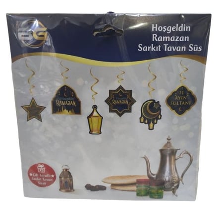 Özel Üretim Salon Ev Dekoru Pencere HOŞGELDİN RAMAZAN SARKIT TAVAN SÜSÜ