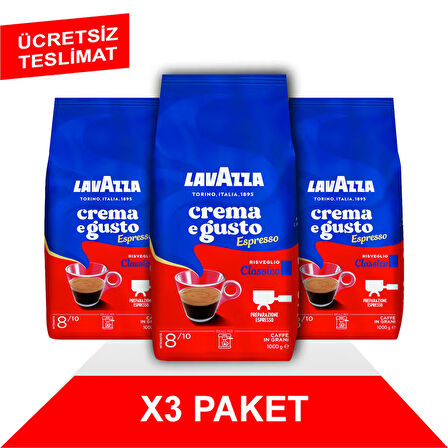 Crema e Gusto Classico Çekirdek Kahve (1000gr) x3
