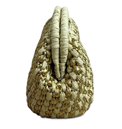 El Yapımı Rafya ve Metalik İplik Yapılı Çanta